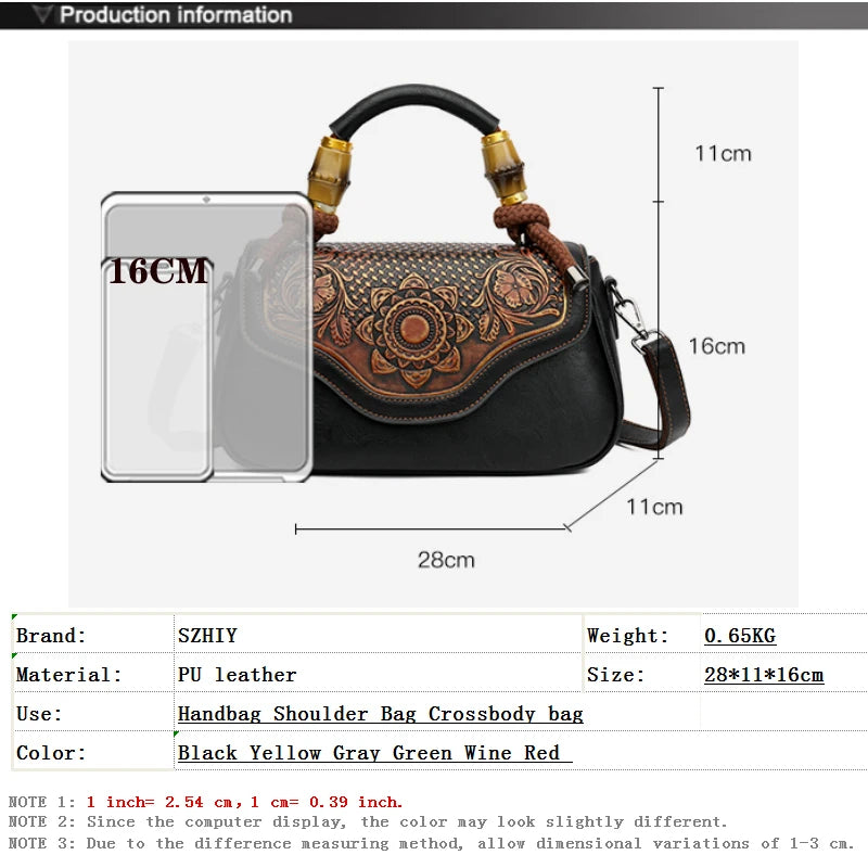 3D Floral Print Crossbody Bag - Retro Designer Shoulder Handbag | OWNLUXE