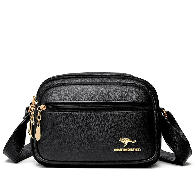 Multi-Pocket Soft Leather Crossbody Bag - Adjustable Shoulder Messenger | OWNLUXE