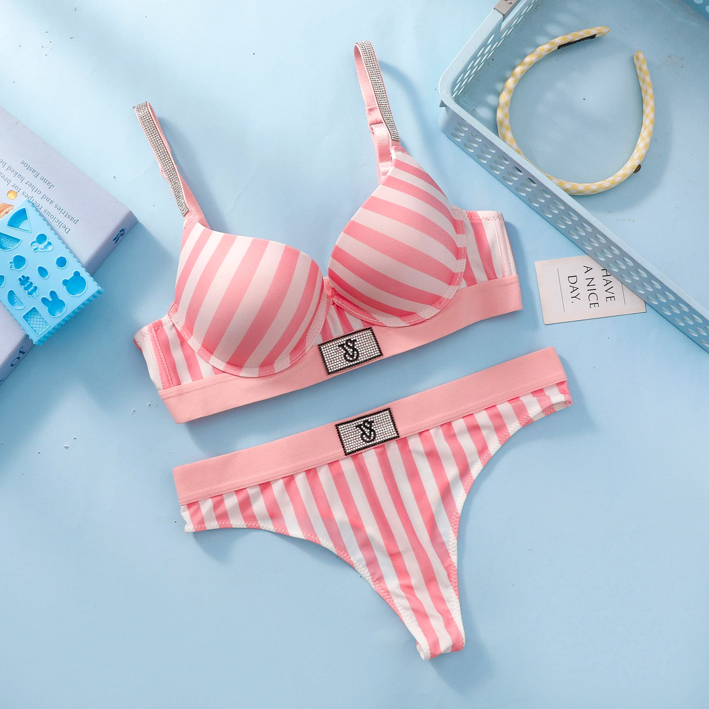 Victoria s Secret Wireless Demi T Shirt Bra Panties Set Sexy Lingerie Women Bra Set Lace Push Up Comfortable