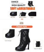 Load image into Gallery viewer, Mesh Zip Dance Ankle Boots – Cuban Heel Ballroom &amp; Latin

