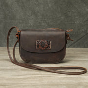 Johnature Crazy Horse Leather Crossbody Bag - Retro Cowhide | OWNLUXE