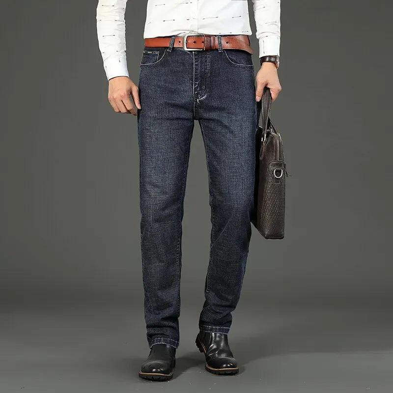 Wthinlee Business Men's Jeans Casual Straight Stretch Pants | OWNLUXE