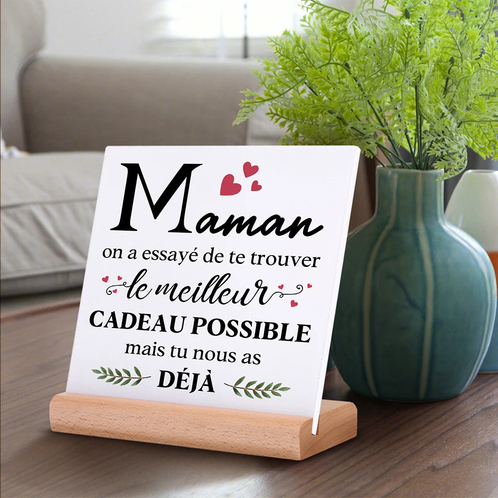 Heartfelt Ceramic Plaque – Mother's Day & Birthday Gift | Plaque en Céramique Touchante – Fête des Mères & Anniversaire