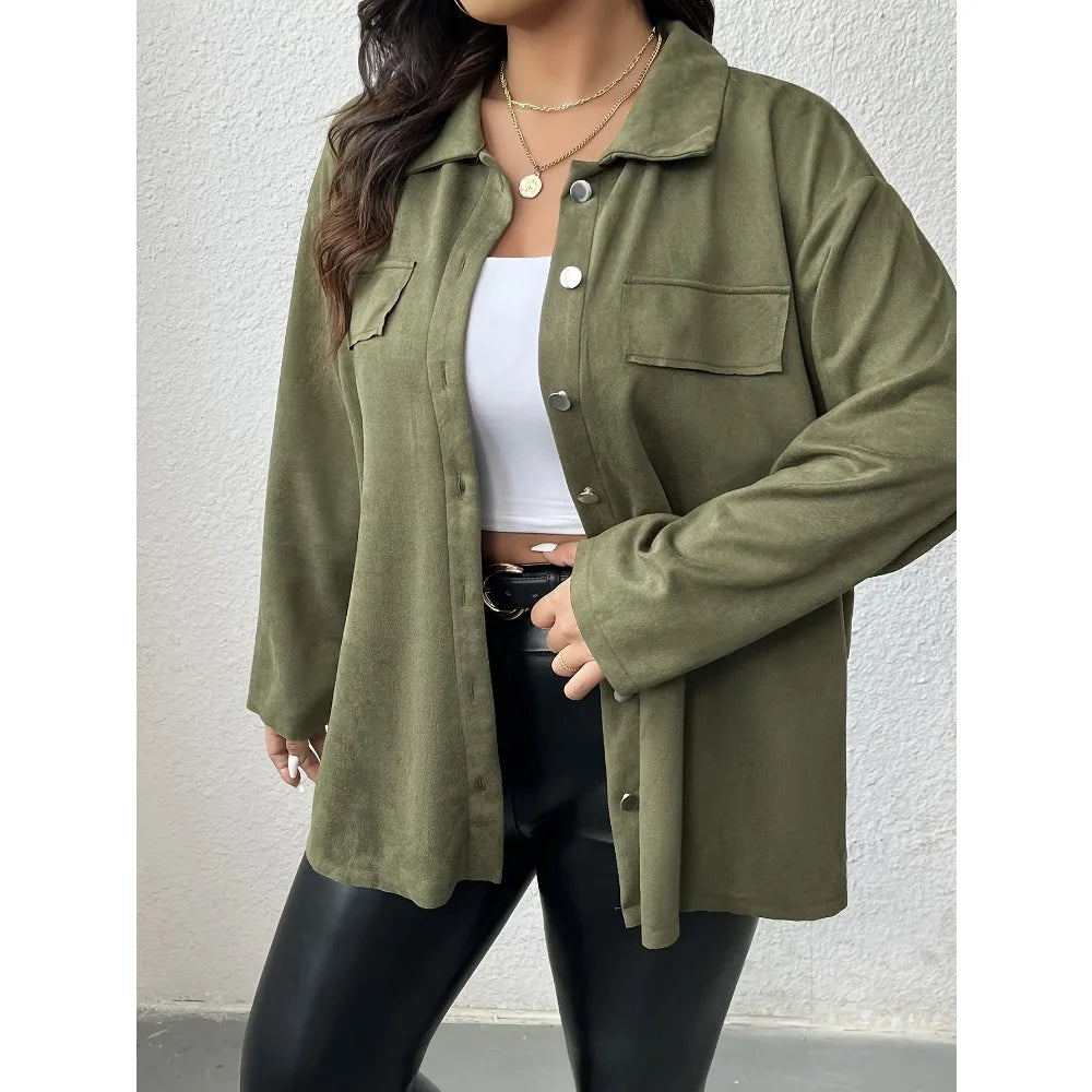 Women's Long Sleeve Plus Size Coat | OWNLUXE