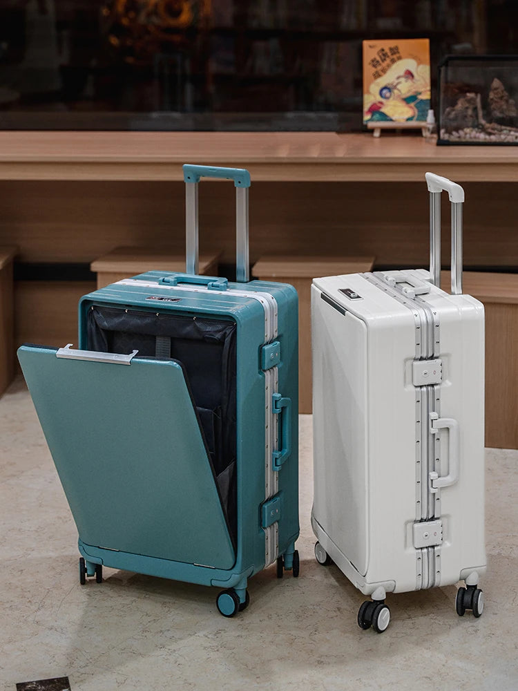 Front-Opening Carry-On Spinner with Laptop Compartment