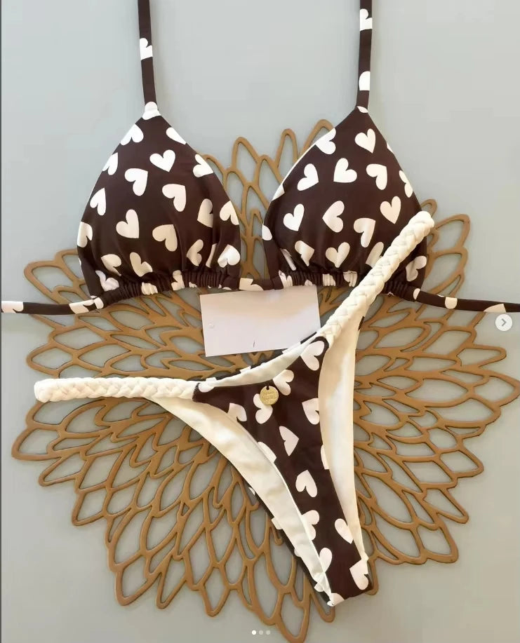 Leopard Print Printed Thong Bikini Set | OWNLUXE