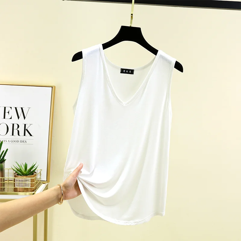 Vest V-Neck Sleeveless Relaxed-Fit Top | OWNLUXE