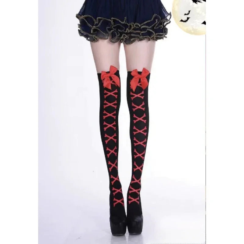Bow Mesh Thigh-High Socks | OWNLUXE