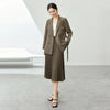 Belted Blazer & Pleated Midi Skirt Set | OWNLUXE