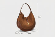 Suede Vintage Hobo Shoulder Bag - Large Capacity Underarm Tote | OWNLUXE