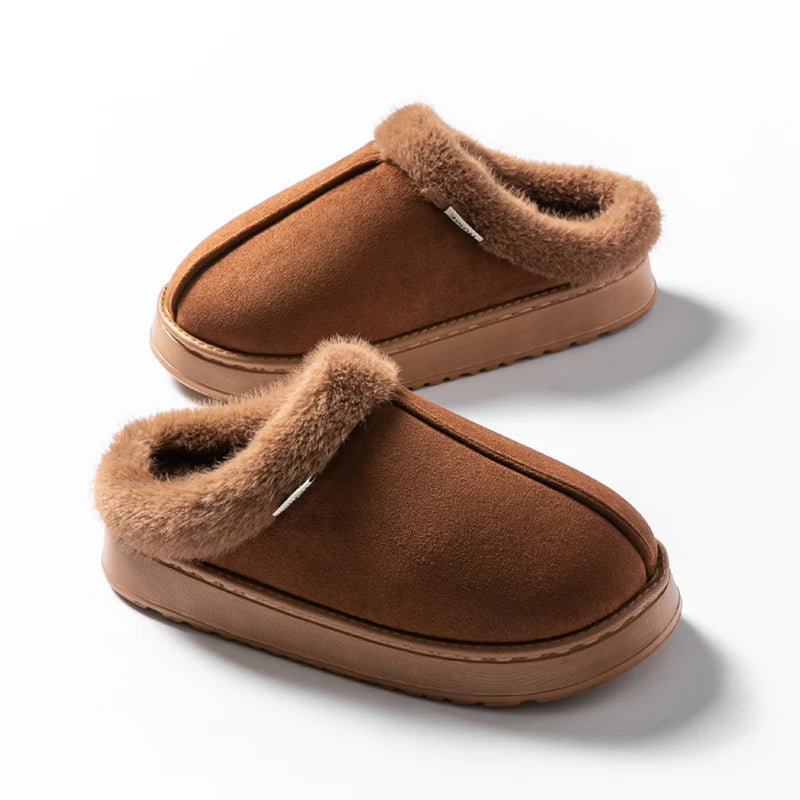 Women’s Fluffy Winter Indoor Slippers with Thick EVA Sole