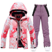 Women’s Thick Warm Ski Suit Set – Waterproof Winter Gear