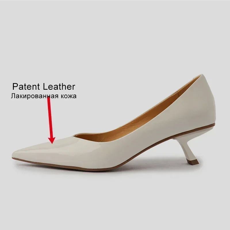Women's Pointed Toe Leather Vintage Pumps | OWNLUXE
