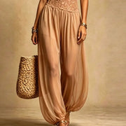 Women's V-Neck Halter Lace Jumpsuit | OWNLUXE