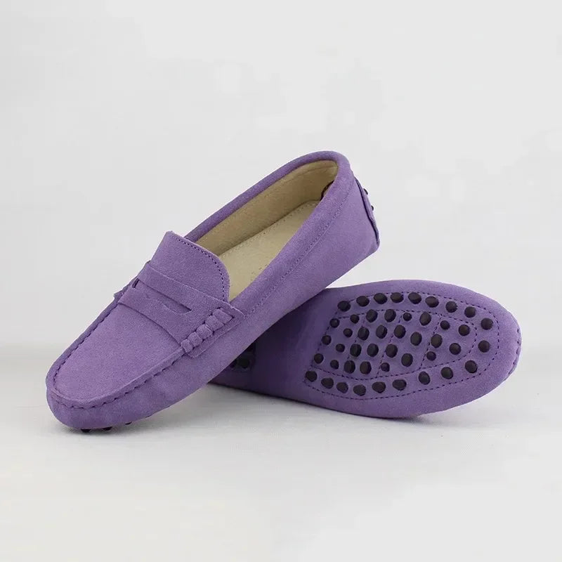 Women's Leather Loafers (Light Grey) – Shop at OWNLUXE