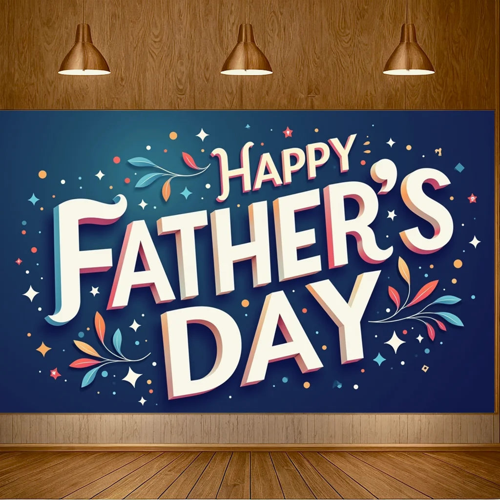 Happy Father’s Day Party Banner – Large 180×110 cm Backdrop
