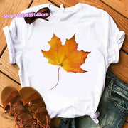 Fashion Canada Maple Leaf Flag Print Women T-Shirt O-Neck Short Sleeve | OWNLUXE