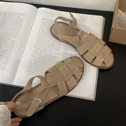 Women's Leather Retro Sandals (Chocolate) – Shop at OWNLUXE