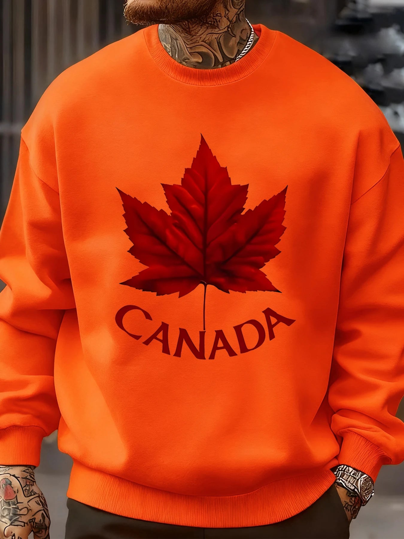 Canada Maple Leaf Fleece Pullover Sweatshirt – Unisex Oversized Casual Top | OWNLUXE