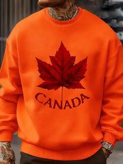 Canada Maple Leaf Fleece Pullover Sweatshirt – Unisex Oversized Casual Top | OWNLUXE