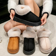 Women’s Plush Snow Boots – Faux Fur Winter Indoor Slippers
