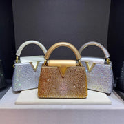 Rhinestone Embellished Leather Tote Bag - Luxury Crossbody Handbag | OWNLUXE