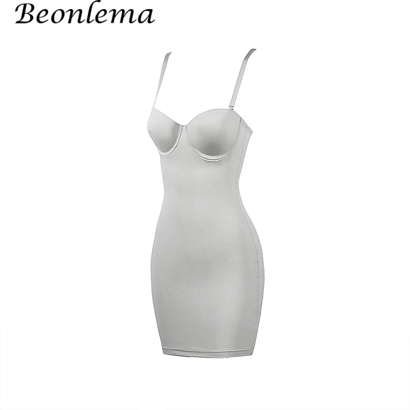 Shapewear Slip Dress with Bra – Tummy Control Body Shaper