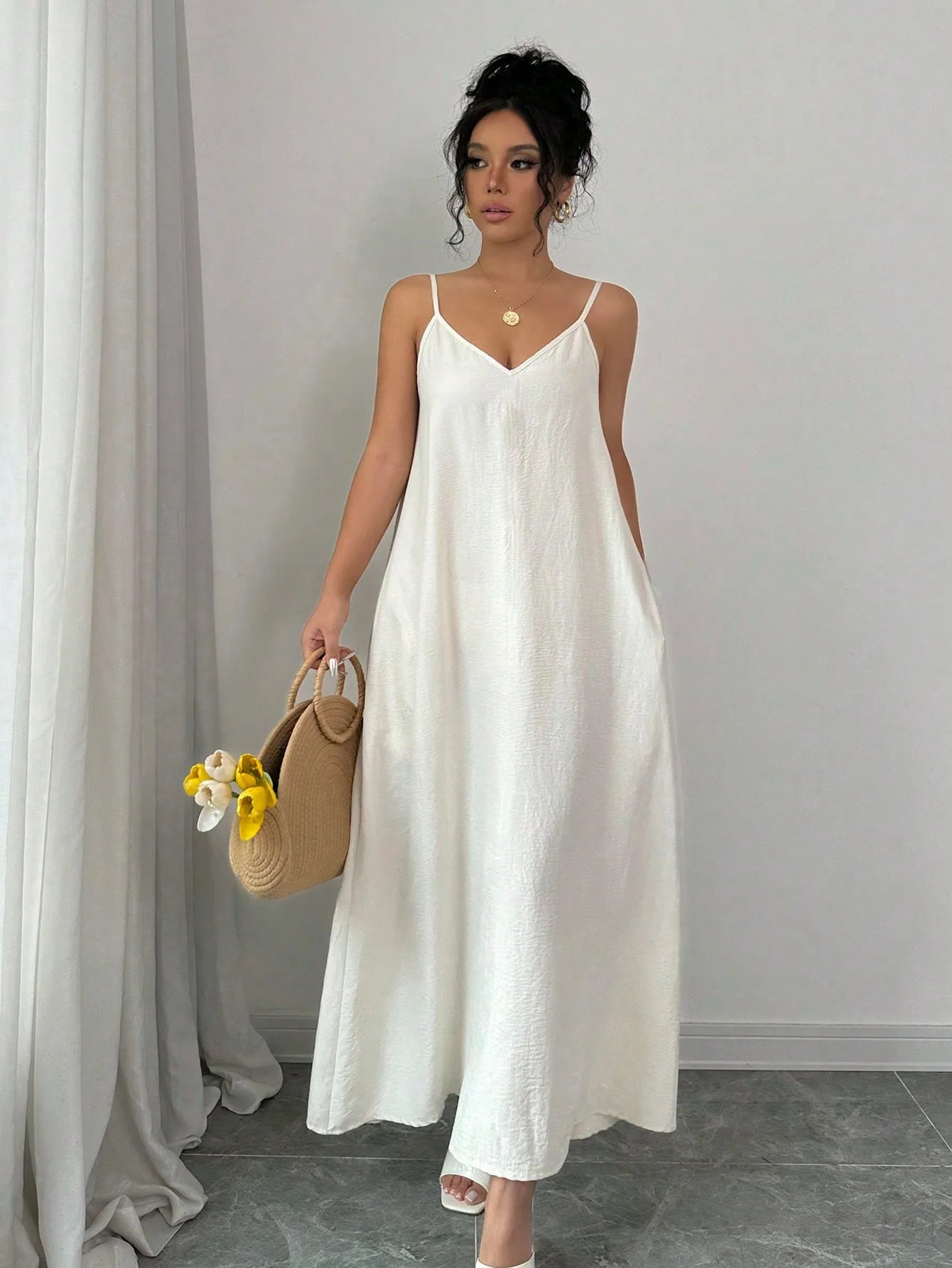 Women's Sleeveless V-Neck Dress | OWNLUXE