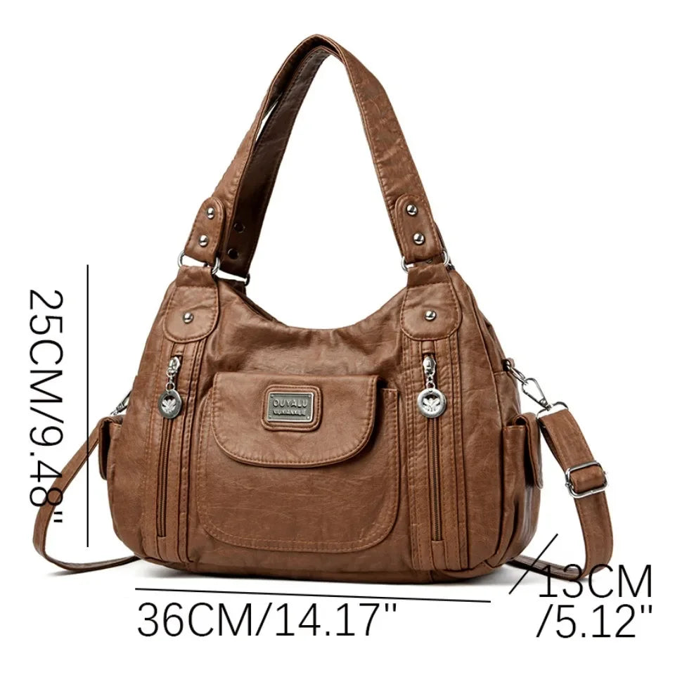 Large-Capacity PU Leather Shoulder Bag – Women’s Fashion Tote &amp; Crossbody | Sac à Bandoulière en Similicuir Grande Capacité pour Femme