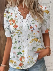 V-Neck Striped Blouse | OWNLUXE