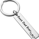 Load image into Gallery viewer, Father&#39;s Day Gift Best Dad Ever Keychain Stainless Steel Long Strip Engraved Unique Keyring Pendant Accessories Decor Ornament
