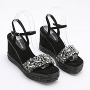 Women's Velvet Wedge Sandals – Shop at OWNLUXE