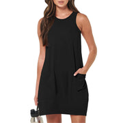 Women's Sleeveless Round Neck Vintage Dress | OWNLUXE