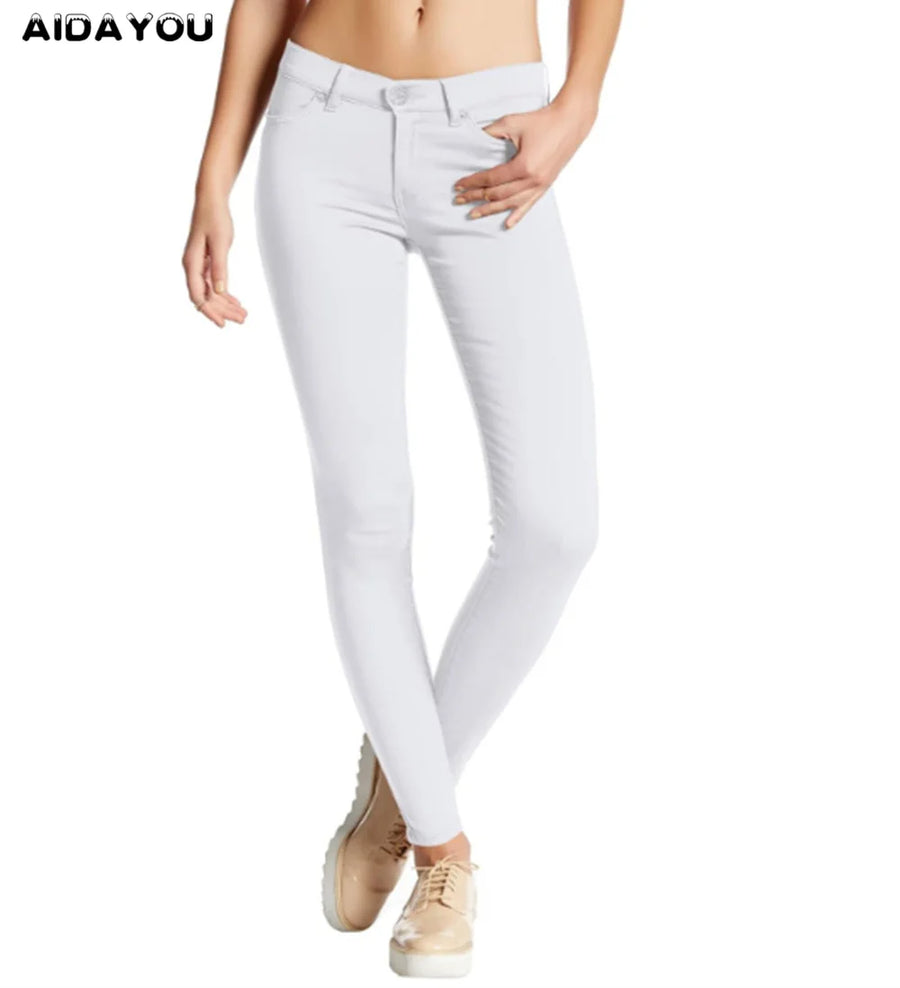 High-Waist Denim Skinny Cotton Jeans | OWNLUXE