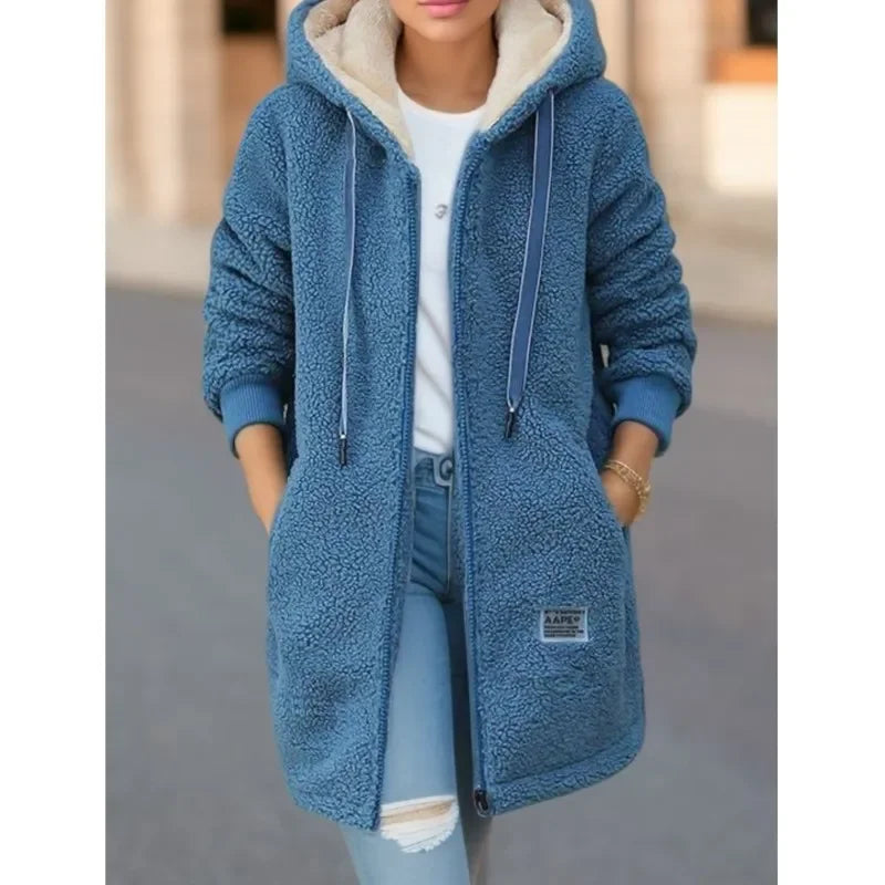 Hooded Fleece-Lined Wool Coat | OWNLUXE