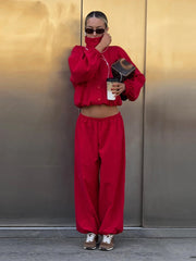 Two-Piece Cotton Pajama Set (Red Pants) – Shop at OWNLUXE