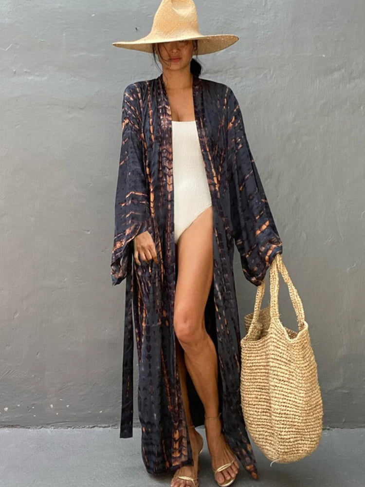 Tie-Dye Printed Boho Swim Cover-Up | OWNLUXE