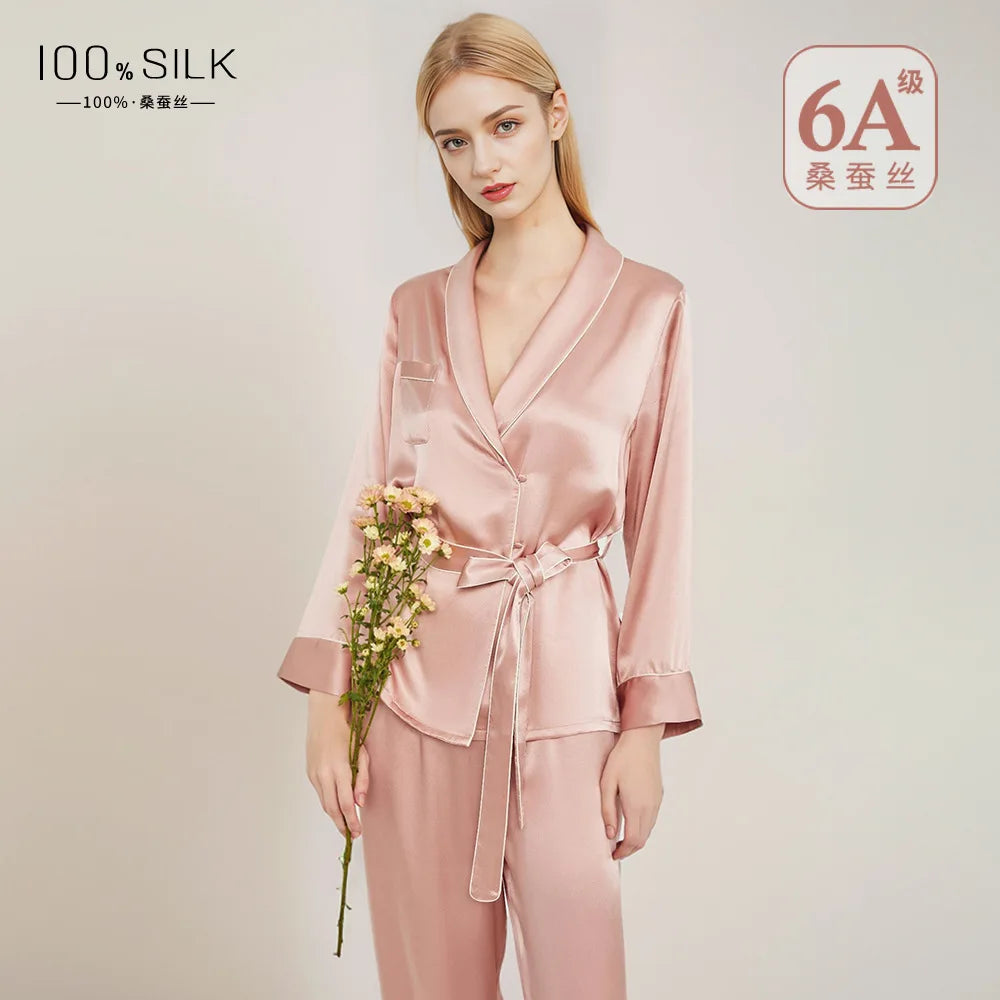 Two-Piece Mulberry Silk Pajama Set (White) – Shop at OWNLUXE