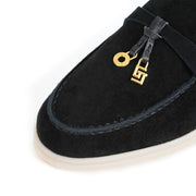 Women's Round Toe Leather Retro Loafers (Blue Grey) – Shop at OWNLUXE
