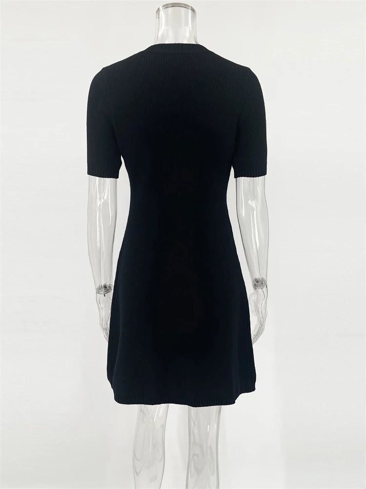 High-Waist Bodycon Short-Sleeve Mini Dress | OWNLUXE