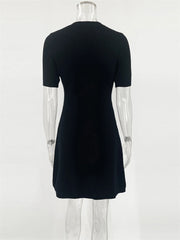 High-Waist Bodycon Short-Sleeve Mini Dress | OWNLUXE