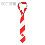 Canada Flag Emblem Neck Tie – Slim Plaid Tie for Wedding, Business & Canada Day