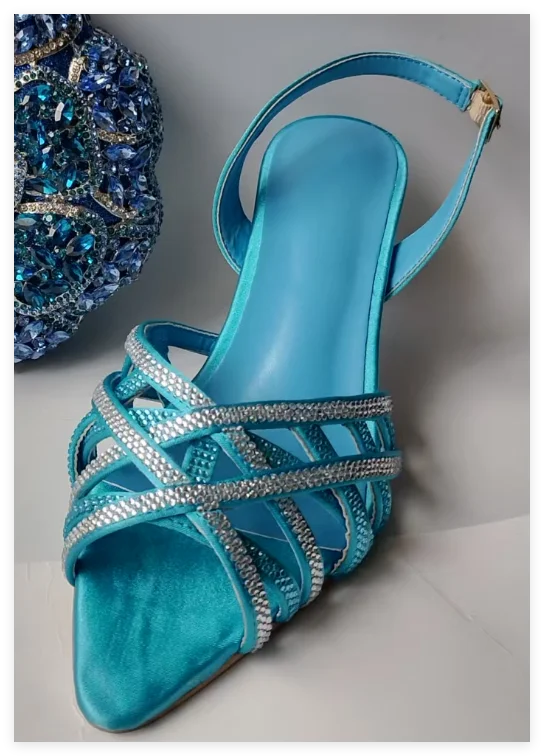 Crystal Sandals and Clutch Bag Set – Rhinestone Party Heels