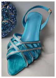 Crystal Sandals and Clutch Bag Set – Rhinestone Party Heels