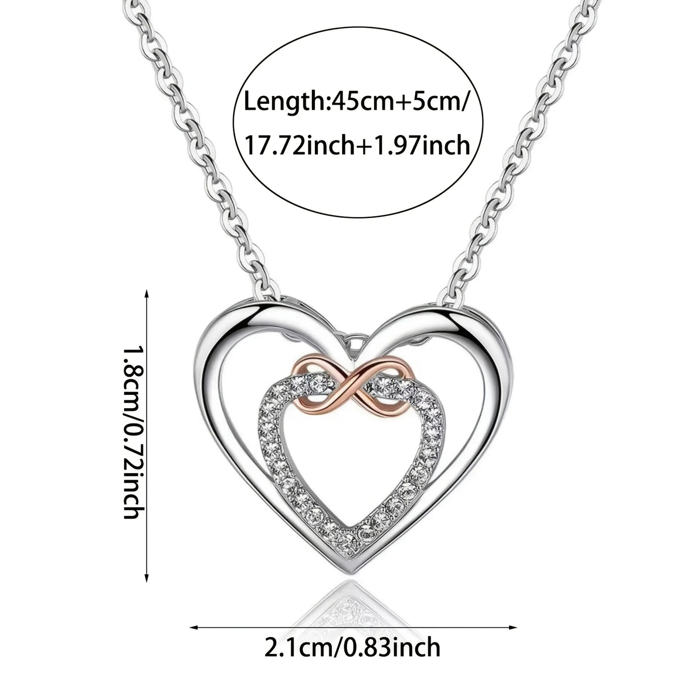 Double Heart Infinity Necklace For Mom | OWNLUXE