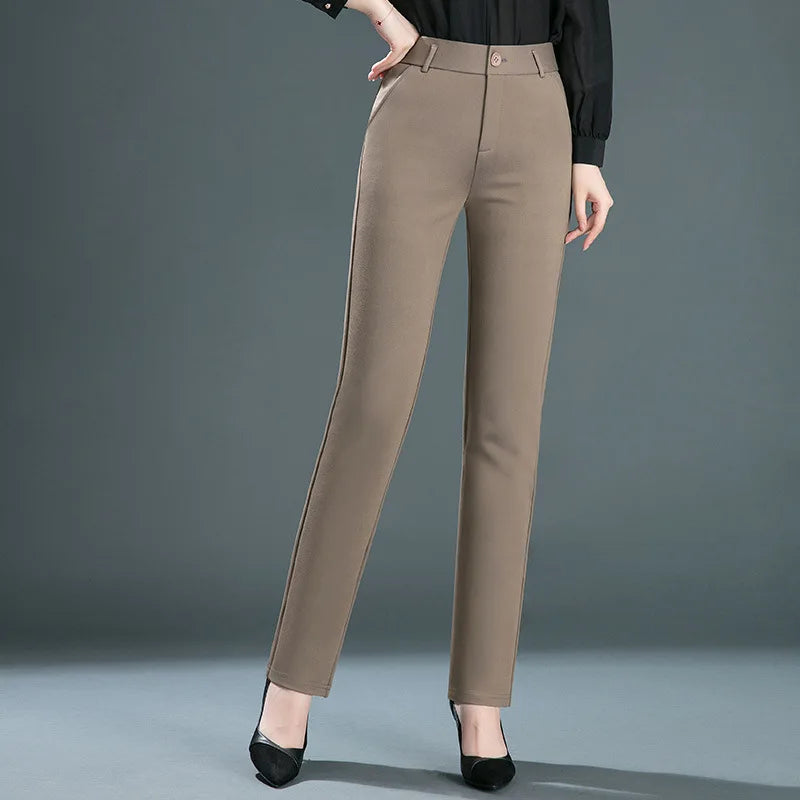 Stretch High Waist Trousers – Fashion Casual Slacks