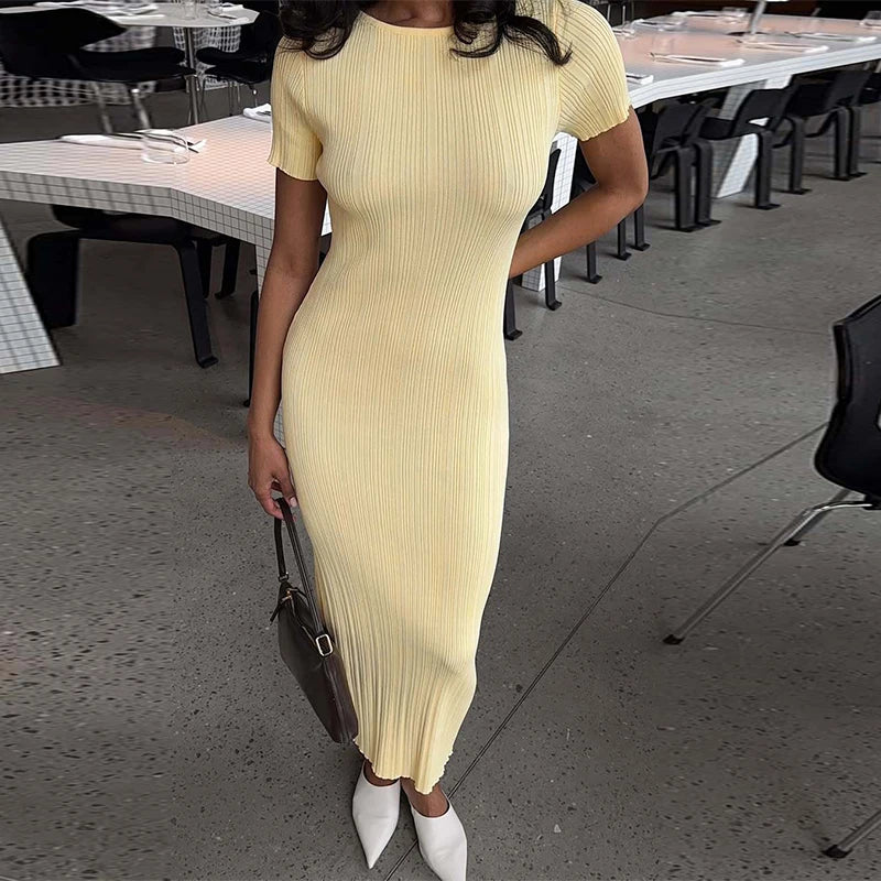 Short-Sleeve Knit Dress | OWNLUXE