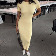 Short-Sleeve Knit Dress | OWNLUXE