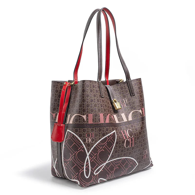 CH Women's Printed Handbag - Large Capacity Commuter Bag
