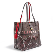 CH Women's Printed Handbag - Large Capacity Commuter Bag